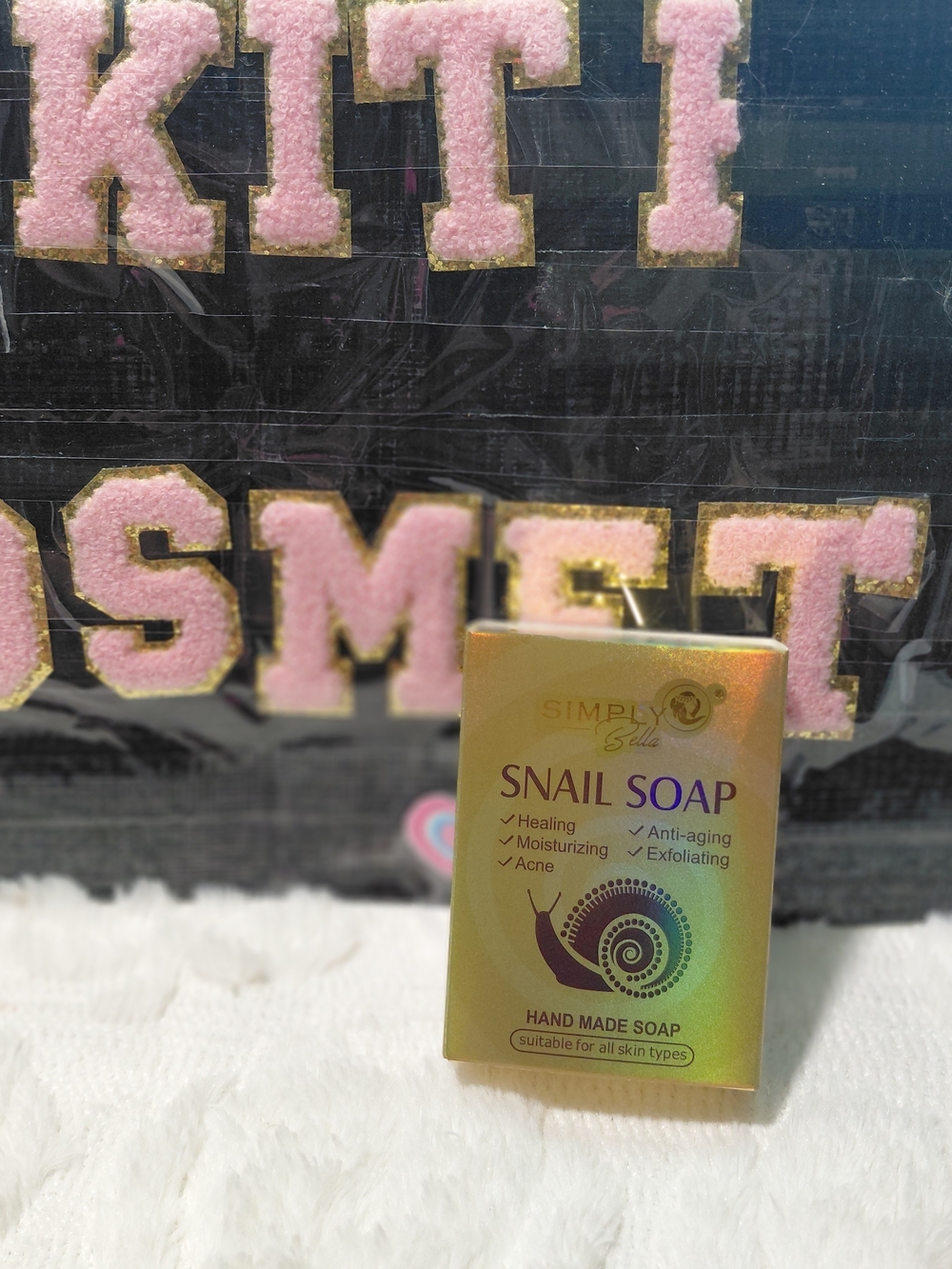 Simply Belle Snail Soap - Gold and Pink Packaging